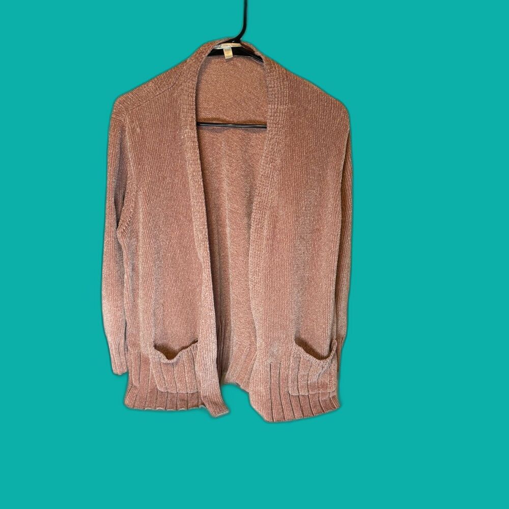 Seven7 Long Cardigan with pockets, Pink, XL, Womens
